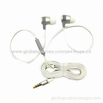 Cheap Price Winding Noodles-shaped Earphones with Mic, 20Hz to 20kHz Frequency